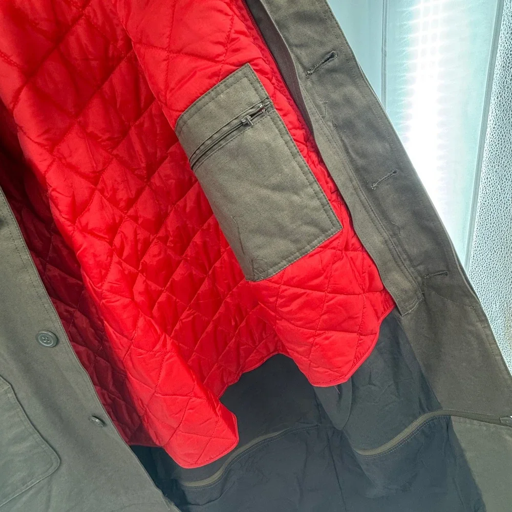 Vintage Marlboro Archive Modular Coat Men XL Brown Cotton Leather Collar Quilted